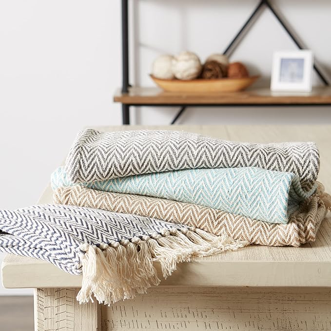 DII Woven Basic Tabletop Collection, Chevron Table Runner, 15x108, Aqua