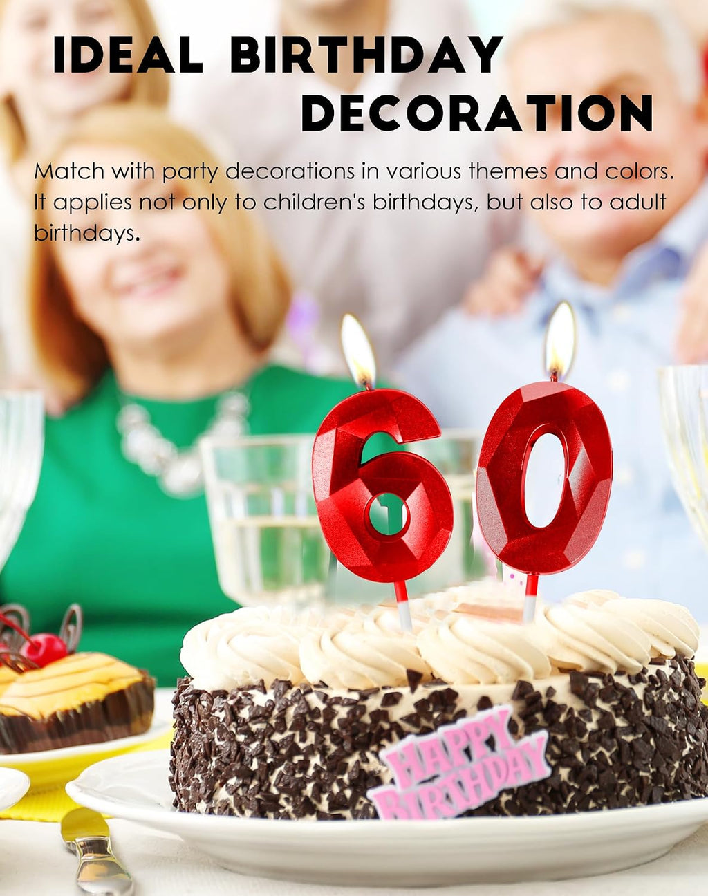 Red Birthday Candles for Cake, Number 13 Candle for 13th Birthday Decorations, 3D Design Cake Topper Decorations for Boy Girl Women Men Birthday Theme Party Anniversary Celebration Supplies