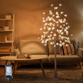 6ft lighted white magnolia tree 120 led artificial, main product view