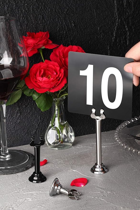 New Star Foodservice 23459 Harp Clip Style, Place Card/Table Number Holder, 3 Inch, Silver, Set of 12, 23442