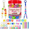 kasmena 410pcs chunky large letter beads diy keychain, main product view