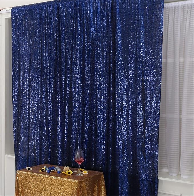 Eternal Beauty Navy Blue Sequin Backdrop, 20x10 Ft Glitter Background Curtains for Shimmer Photography Party Wedding Birthday Independence Day Back Drop Decor