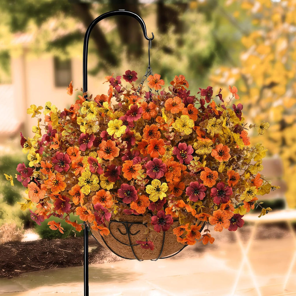 inqcmy artificial fake fall plants flowers for outdoor, side view