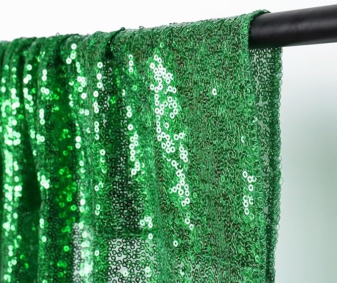 Eternal Beauty Green Sequin Backdrop, 20x10 Ft Glitter Background Curtains for Christmas Shimmer Photography Party Wedding Birthday Back Drop Decor