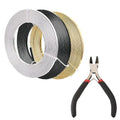 Fashewelry 98Ft 3 Colors Aluminum Flat Wire 5mm Wide Bendable Metal Craft Wire Strip 18 Gauge with Side Cutting Plier for Bezel Sculpting Armature Jewelry Making Gem Metal Wrap