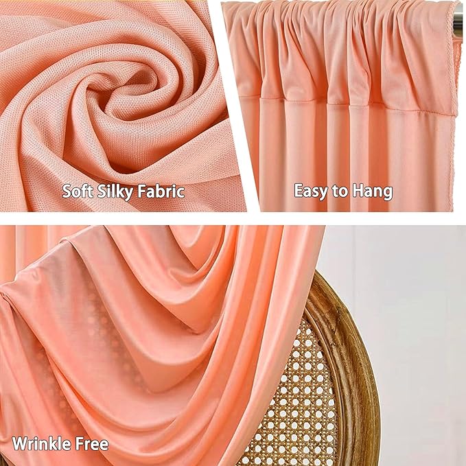 10 x 7 Feet Rose Gold Backdrop Curtain for Partie, Background Curtains for Photoshoot, Birthday, Wedding, Halloween, Thanksgiving, Christmas Day, New Year Party Decorations 5Ft x 7Ft, 2 Panels