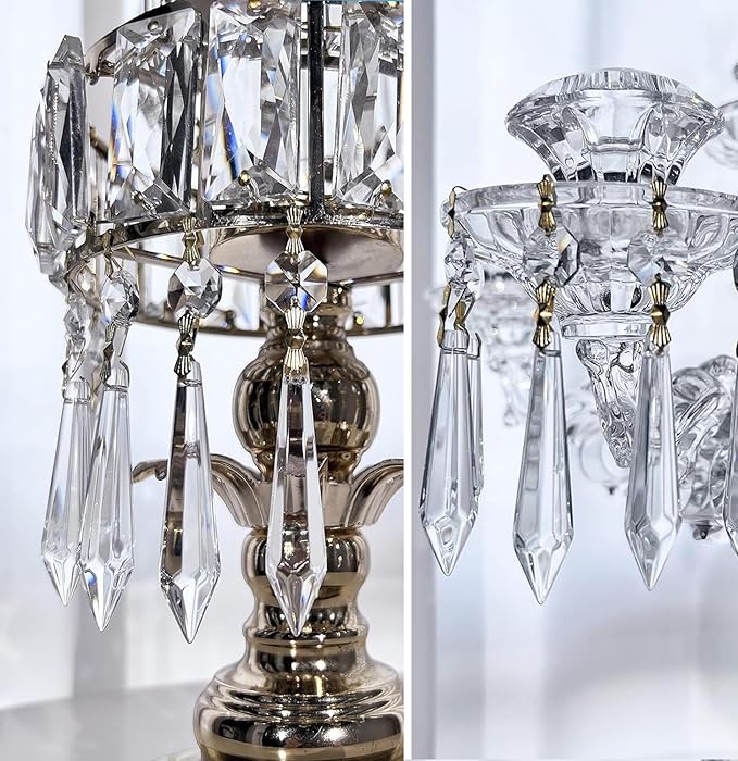 H&D 15pcs Large Clear Crystal Chandelier 60mm Icicle U-Drop Prisms Lamp Parts Brass Connectors