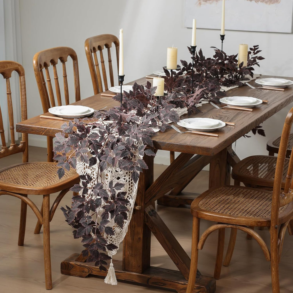 mizii 10ft artificial vines garlands burgundy faux cimicifuga on a desk or shelf