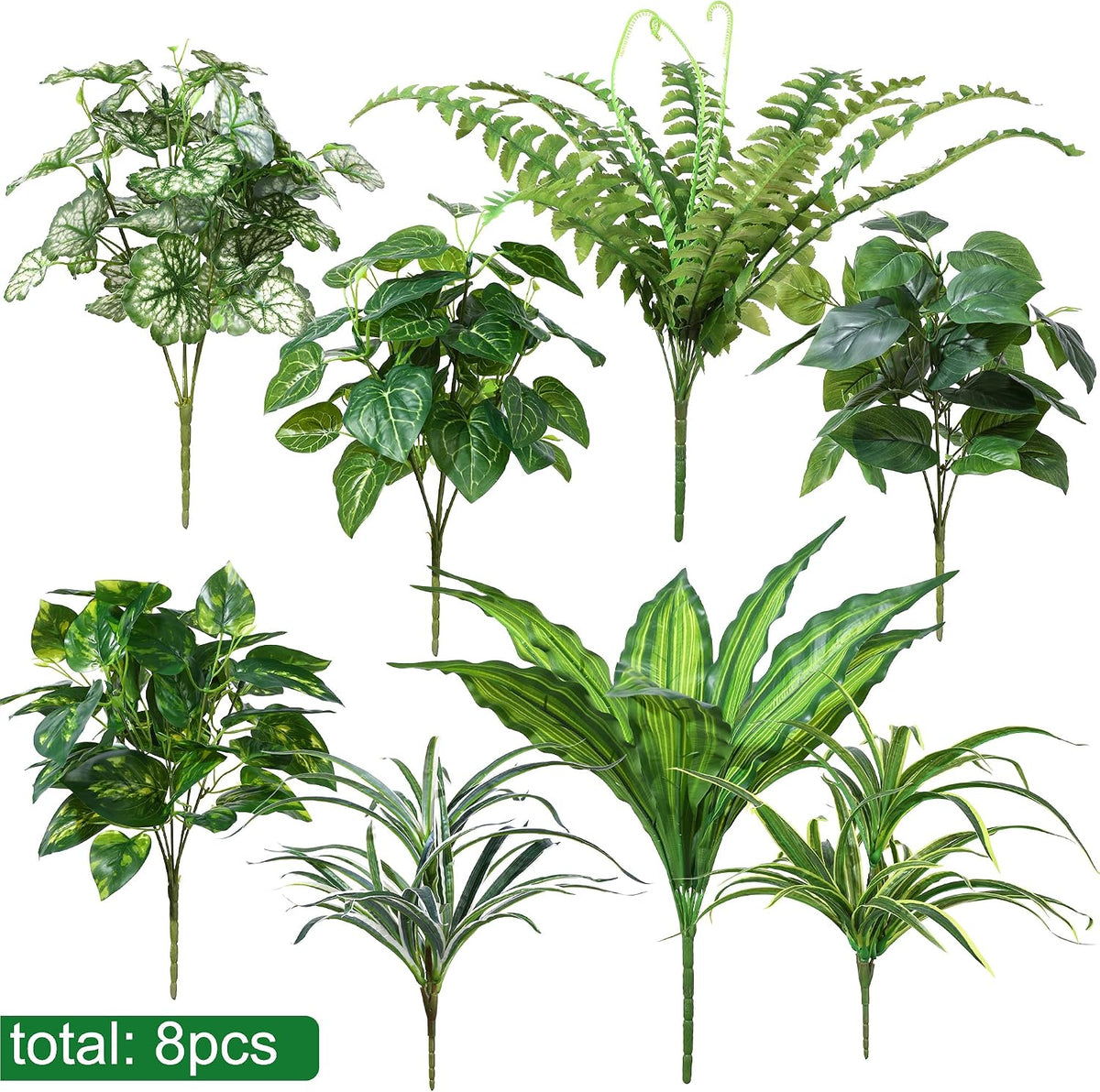 Starttag Artificial Bunches Greenery Plants Fake Plastic Leaves with Stems UV...