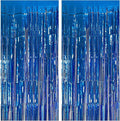 2 Pack Blue Party Decorations Ocean Party Decor Supplies Blue Party Streamers Birthday Decorations Tinsel Foil Fringe Curtains Photo Booth Props Celebration Decorations
