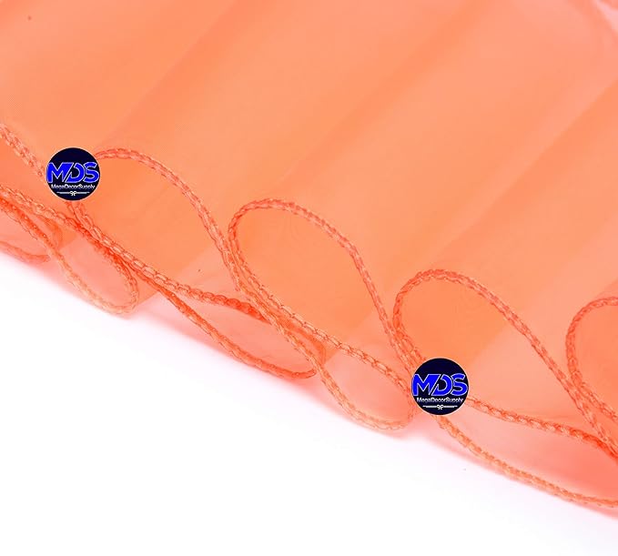MDS Pack of 100 PCS Organza Chair Sashes Wider Dining Chair Bows Ribbon Tie Back for Wedding Party Birthday Bridal Shower Reception Event Banquet Home Chair Cover Decoration - Light Orange