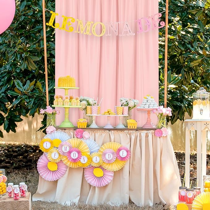 DWCN 10x7 FT Blush Pink Backdrop Curtains for Parties, Photography Backdrop Drapes with Rod Pockets for Wedding Decorations Stage Birthday Family Gatherings, 2 Panels 5ft x 7ft