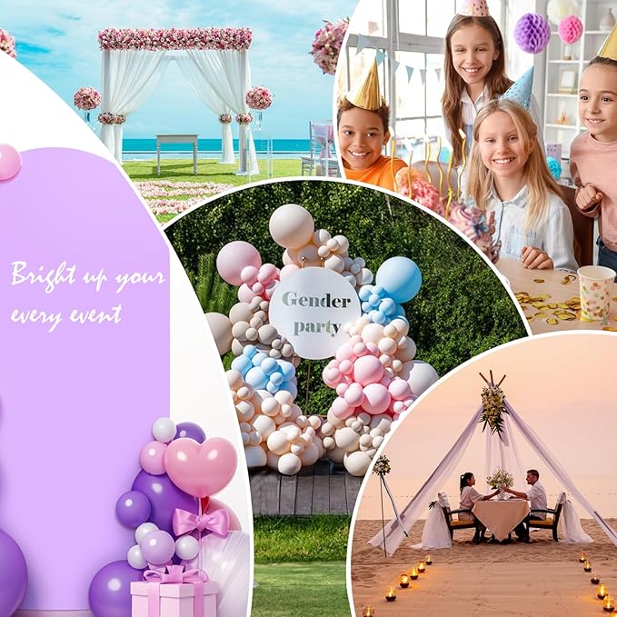 LEBENGURU Upgraded 7.2FT Wedding Arch Cover, Purple Spandex Fitted Arch Backdrop Cover, Round Top Chiara Stand Covers for Birthday Party Baby Shower Banquet Balloon Décor