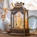 Christmas Snow Globes Musical Lantern Snow Globe Nativity Scene Water Snow Globe Glittering Portable Hanging Tabletop Decorative Lantern Christmas Home Décor and Gift