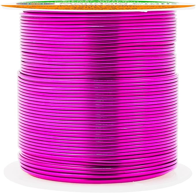 Mandala Crafts 22 Gauge Anodized Aluminum Craft Wire for Jewelry Making - 100 FT Colored Flexible Magenta Wire - Bendable for Bonsai Armature Crafting Sculpting