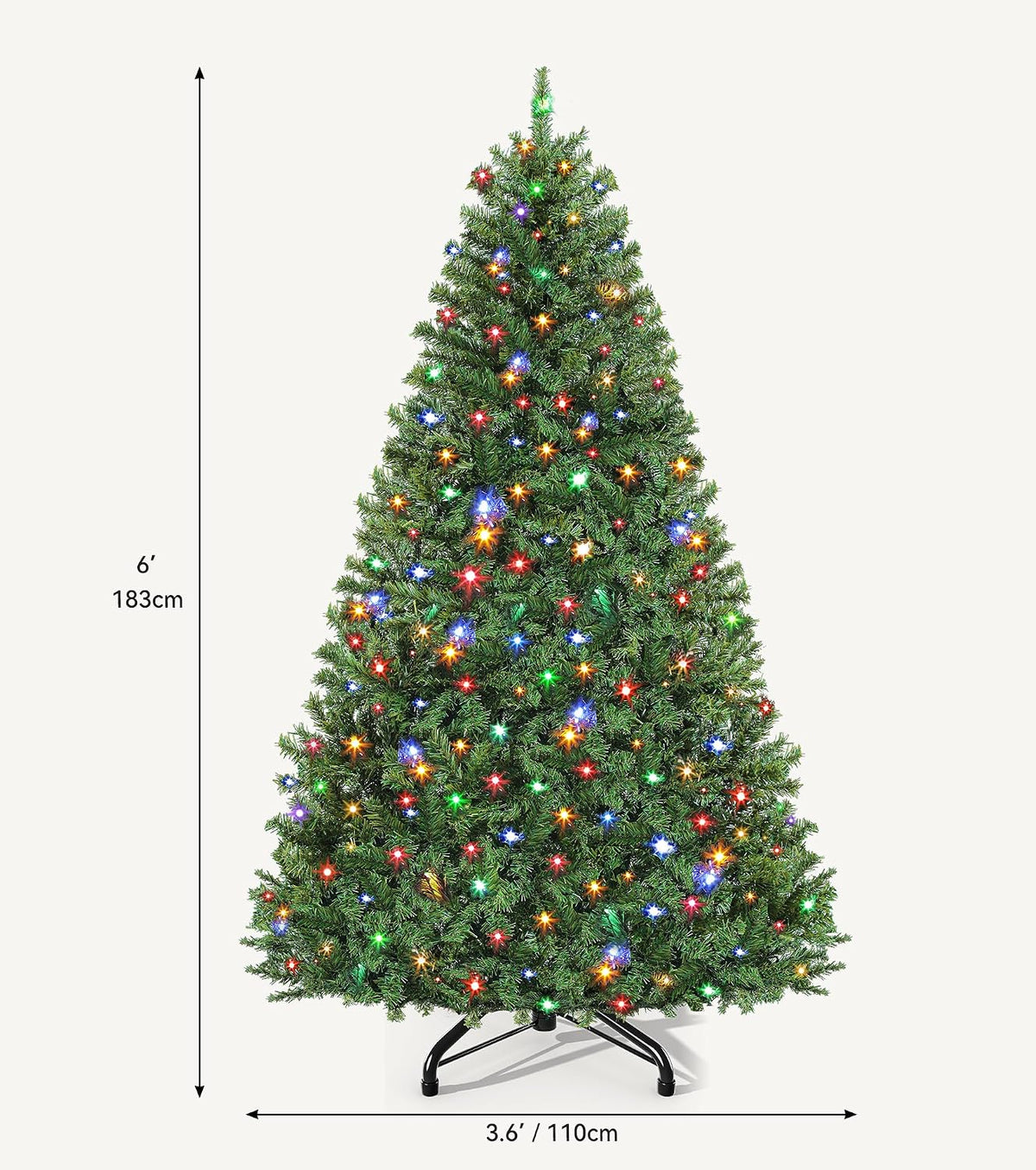 dwvo 6ft pre-lit artificial christmas tree green 1000 shown in use