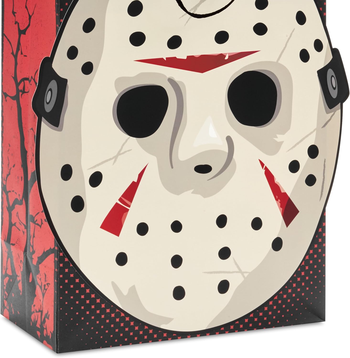 Hallmark Halloween Friday the 13th Gift Bag with Tissue Paper and Greeting Card (Jason Mask, Welcome to Camp Crystal Lake)