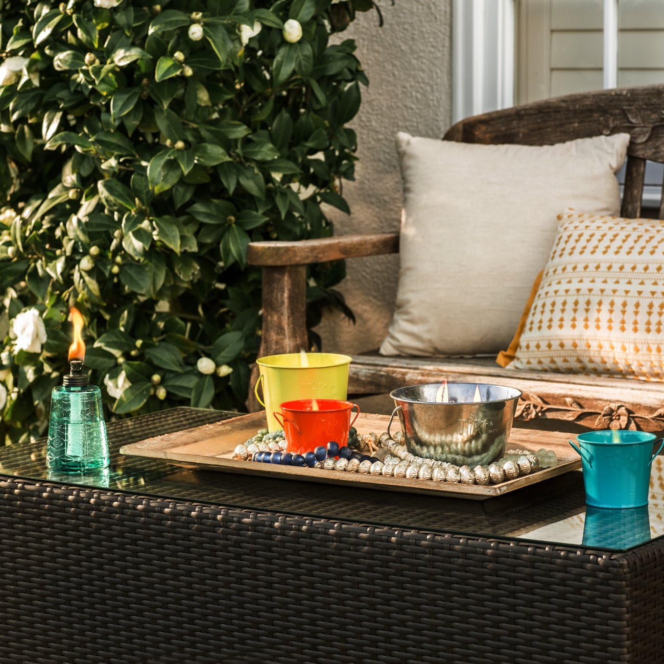 TIKI Citronella Candle Bucket for Outdoors, Triple-Wick Galvanized Metal | Citronella formula helps repel mosquitoes
