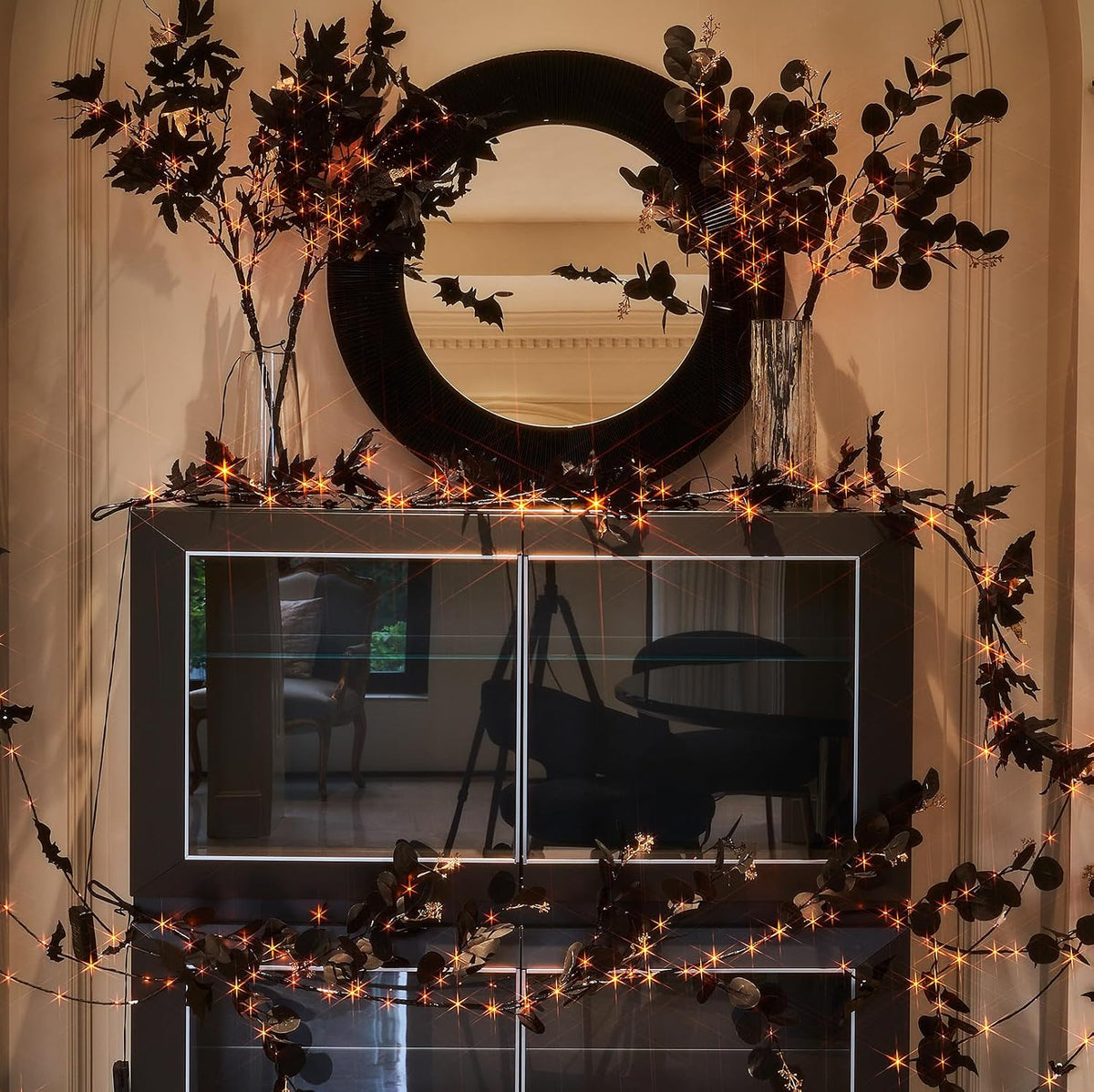 baolitvine lighted halloween black eucalyptus garland, package contents