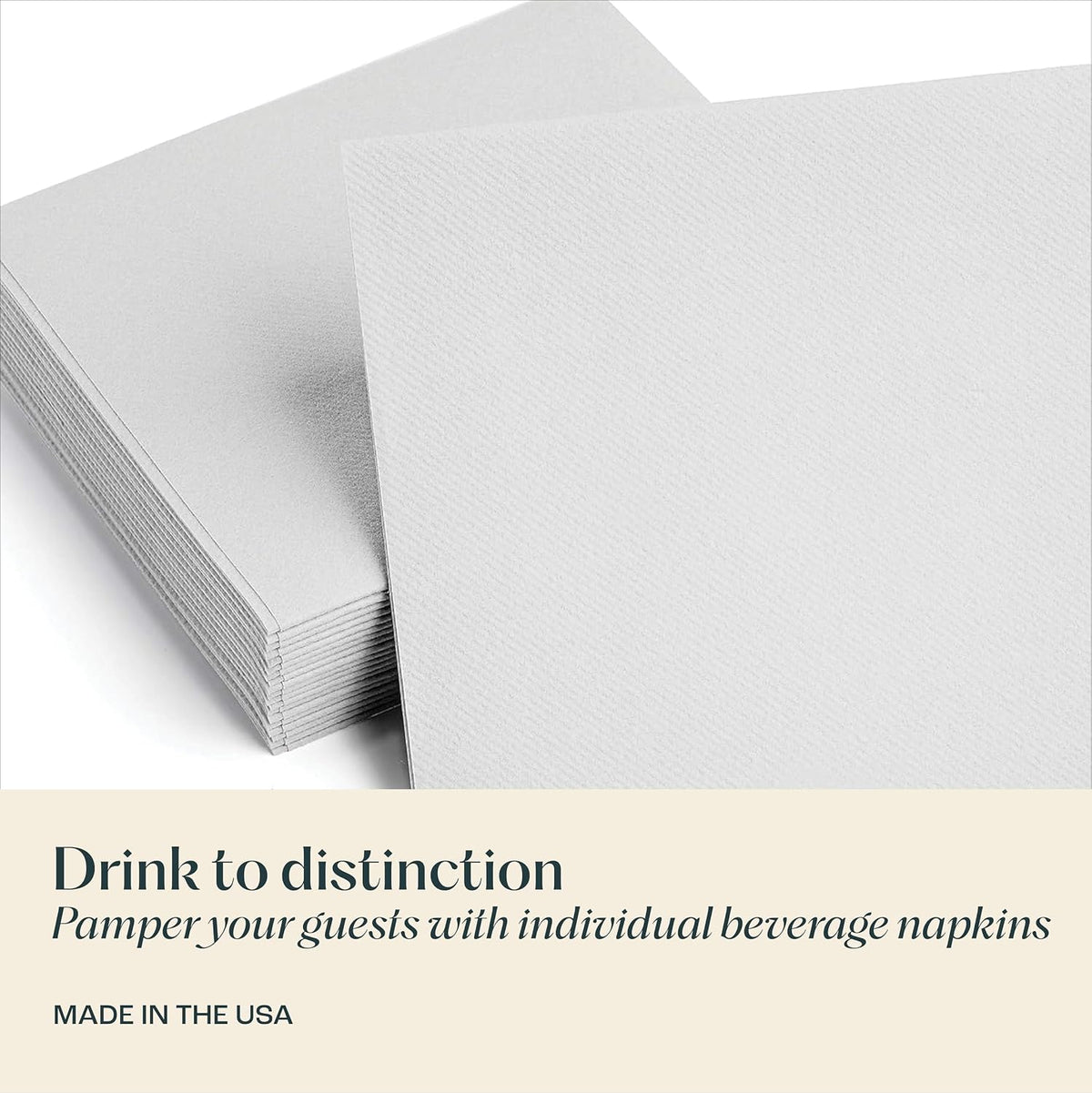 200 Linen-Feel Beverage Napkins - Disposable Cocktail Napkins, Made In USA - ...