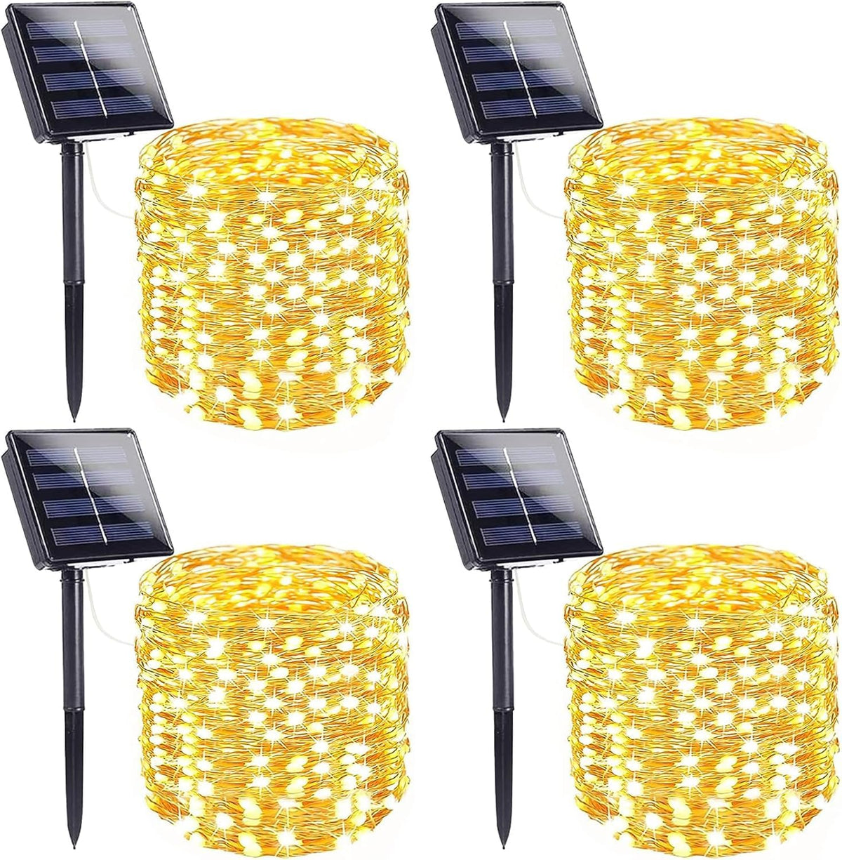 solar fairy lights, 4 pack total 400led 144ft, main product view