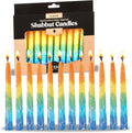 Zion Judaica Shabbat Candles Pack of 12 5.5" Hand Crafted Holiday Taper Candles Bundle Decorative for Celebration Home Décor Sun Burst