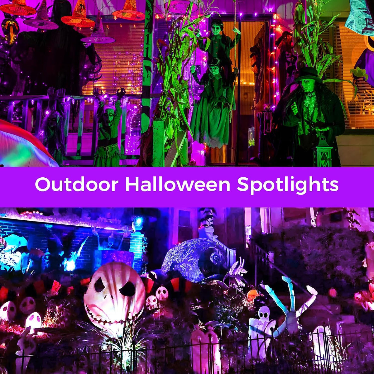 Halloween Christmas LED Spot Lights Outdoor Black Light Projector, 12W Color ...