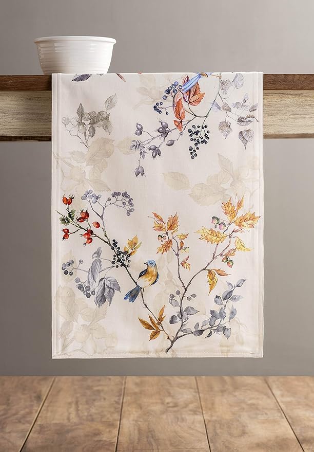 Maison d' Hermine Table Runner 100% Cotton Double Layer Table Runners 108 inches Long for Thanksgiving Christmas Decorations Home Kitchen Dining Party Wedding (Equinoxe - Beige, 14.5" x 108")