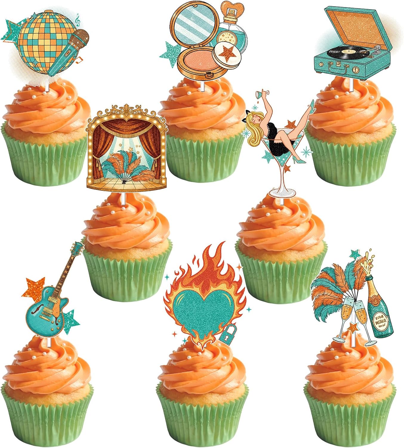 24PCS in My Showgirl Era Cupcake Toppers The Life of A Birthday Girl Party Decorations Showgirl Bachelorette Bridal Shower Themed Party Cupcake Picks Decor Supplies for Women and Girls