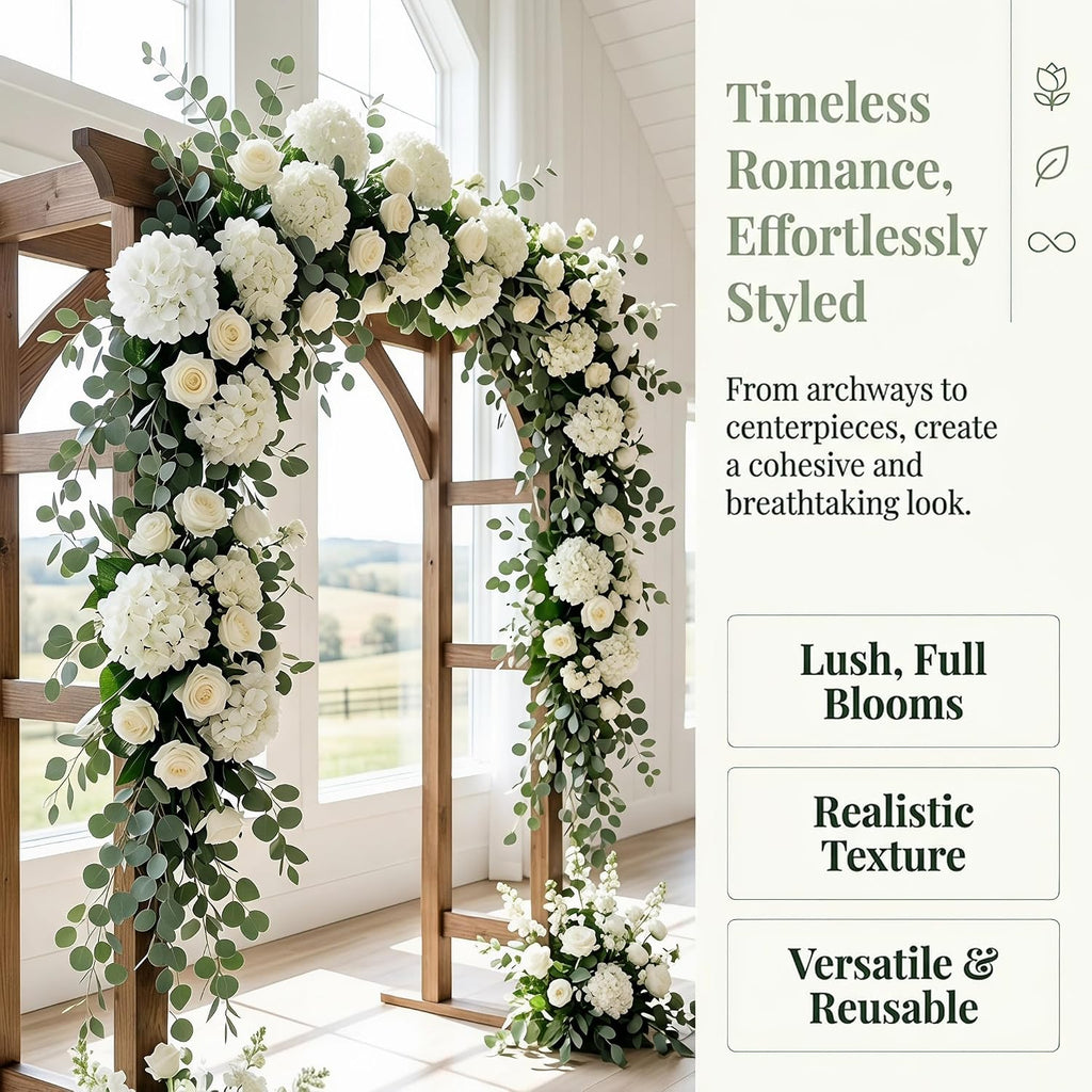 aviviho 65pcs white hydrangea artificial flowers bulk faux, close-up detail
