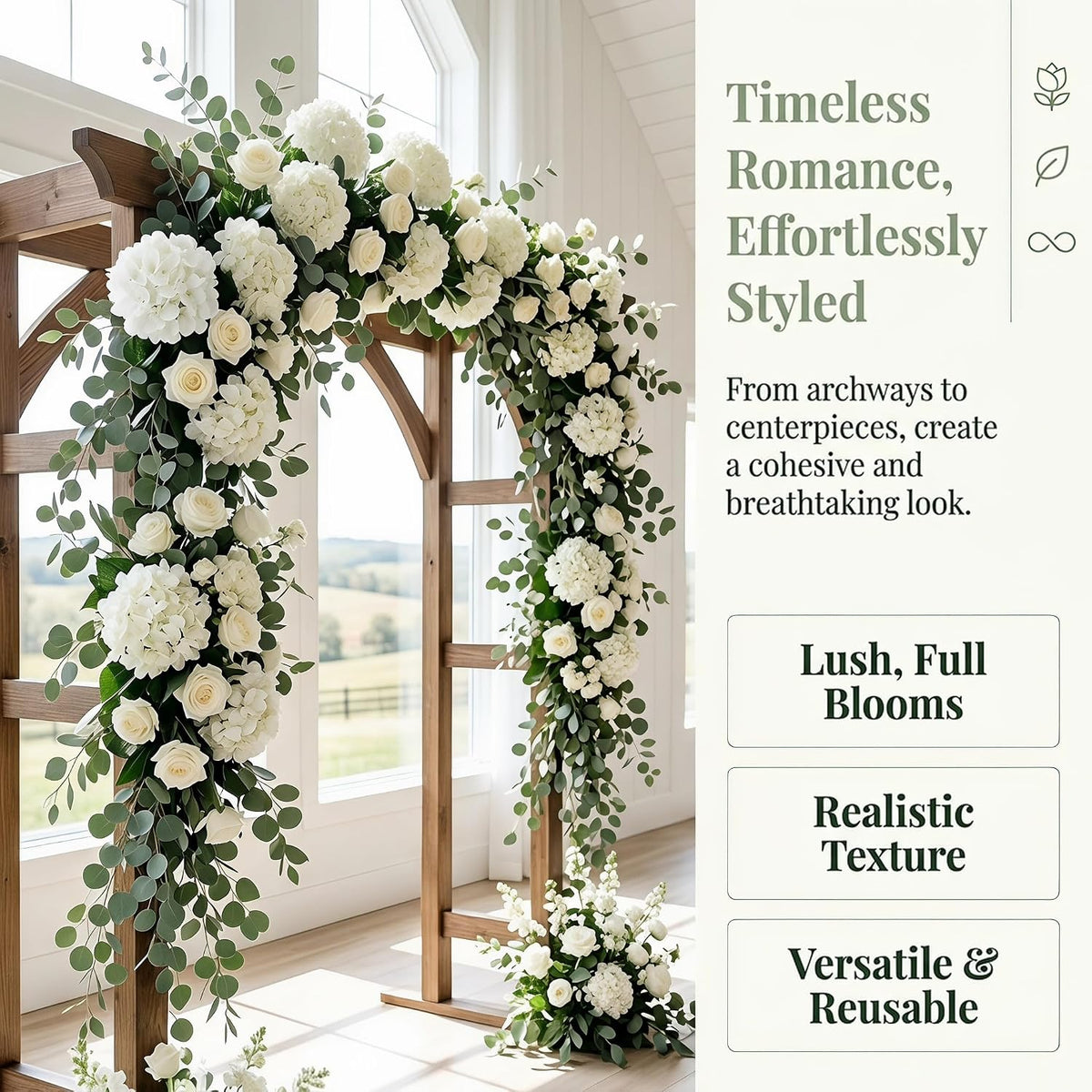 aviviho 65pcs white hydrangea artificial flowers bulk faux, close-up detail