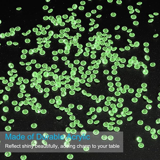 PATIKIL 10000 Pcs Wedding Table Scatter Confetti Crystals 4.5mm Acrylic Diamonds Vase Fillers Gems for Table Centerpiece Decorations Party Vase Beads, Light Green