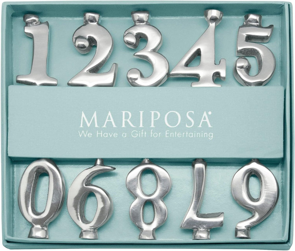 Mariposa Number Candle Holder Set | Silver | Brillante | Gifts | CANDLEHOLDERS | Recycled SANDCAST Aluminum | Handmade in Mexico