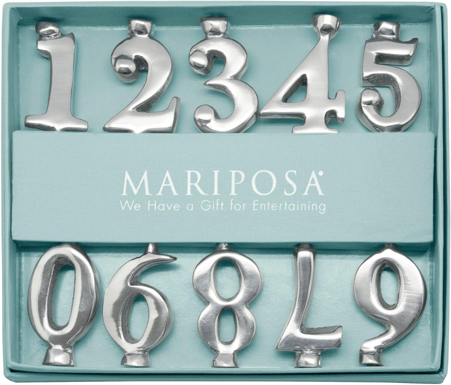 Mariposa Number Candle Holder Set | Silver | Brillante | Gifts | CANDLEHOLDERS | Recycled SANDCAST Aluminum | Handmade in Mexico