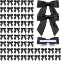 Daifunli 60 Pcs Satin Ribbon Black Bows 3 x 3 Inches Self Adhesive Satin Bows for Gift Wrapping Treat Bags Baby Shower Birthday Party Premade Ribbon Bow with Double Sided Tape for Crafts Gift Wrap