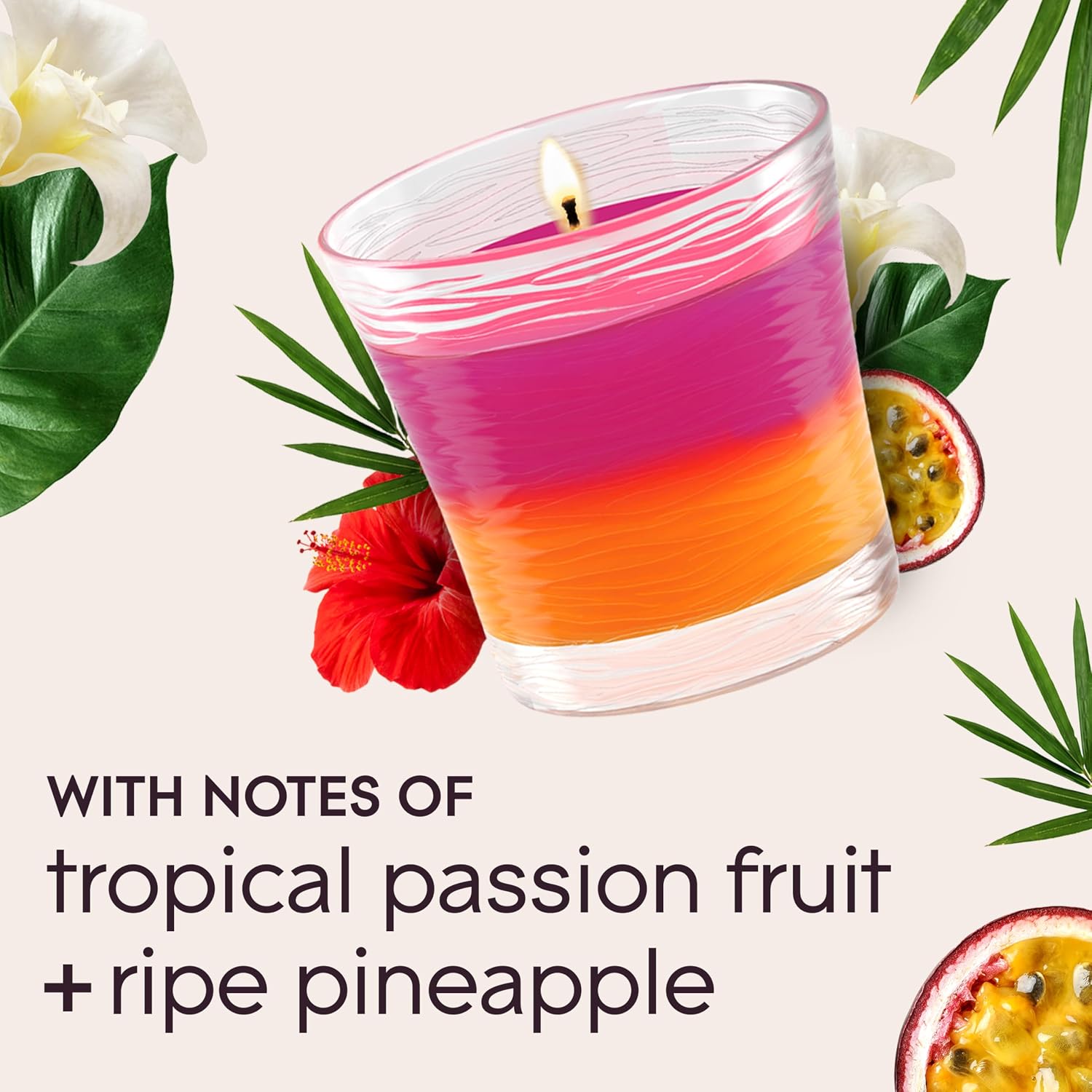 Glade 1-Wick 2in1 Scented Candle Jar, Hawaiian Breeze & Vanilla Passion Fruit, Air Freshener Infused with Essential Oils, 4.08 Oz, 2 Count