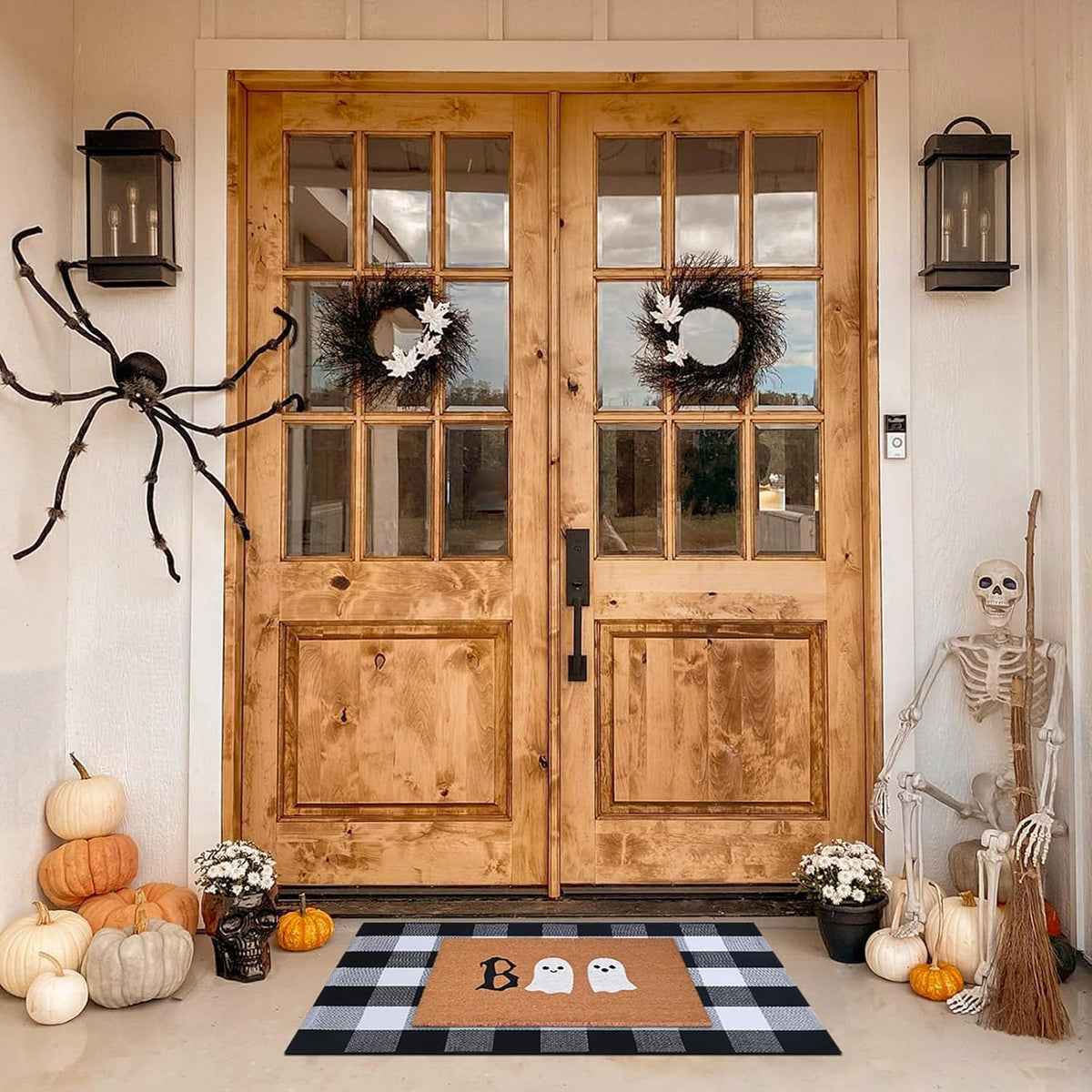 Halloween Door Mat Combo Set, Boo Ghost Coco Coir Welcome Doormat + 28" ...