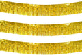 10 Feet Long Roll Foil Fringe Garland - Pack of 3 | Shiny Metallic Tassle Banner | Ideal for Parade Floats, Bridal Shower, Wedding, Birthday | Wall Hanging Fringe Garland Banner (Gold)