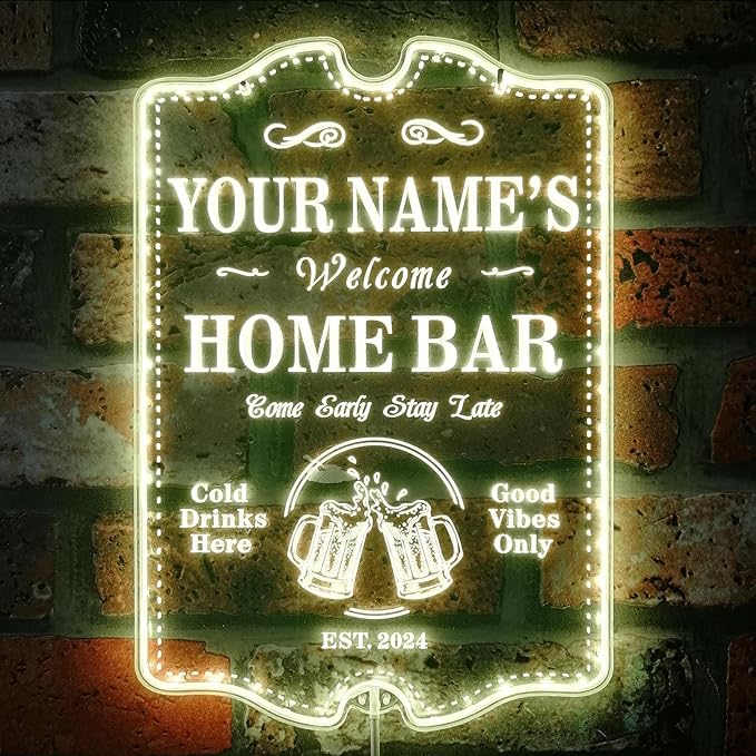 ADVPRO Personalized Your Name Home Bar RGB Dynamic Glam LED Sign - Cut-to-Edge Shape - Smart 3D Decoration - Multicolor Signage st06s86-fnd-p11c-tm-c