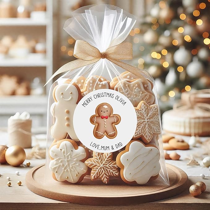 callie moment Personalized Christmas Stickers, Custom Name Waterproof Christmas Gift Tags for Gift Box Holiday Decorations, Stockings, Party Favors (Santa Claus 4)