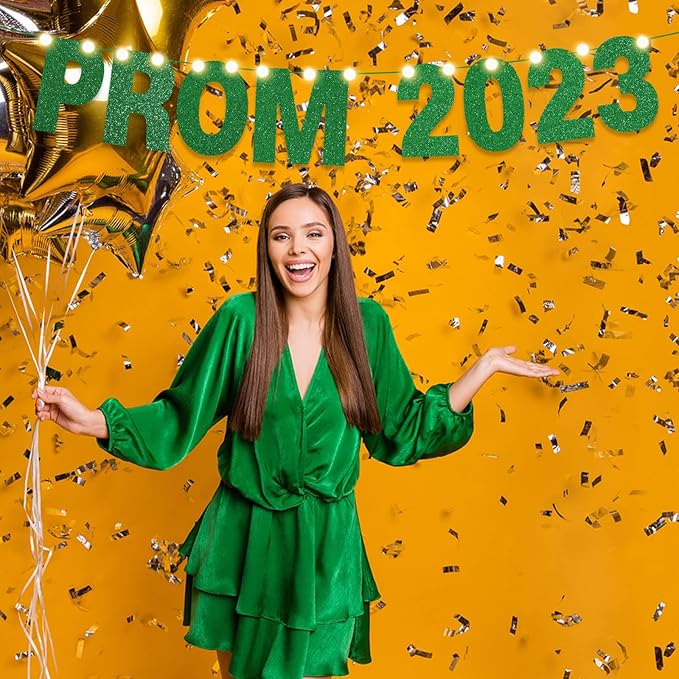 TaoBary 112 Pcs DIY Letter Kit Glitter Customizable Banner Letters Include 107 Letters and Numbers 3 Rope and 2 Needles for Birthday Halloween Christmas Wedding Valentine Party Decor(Green)