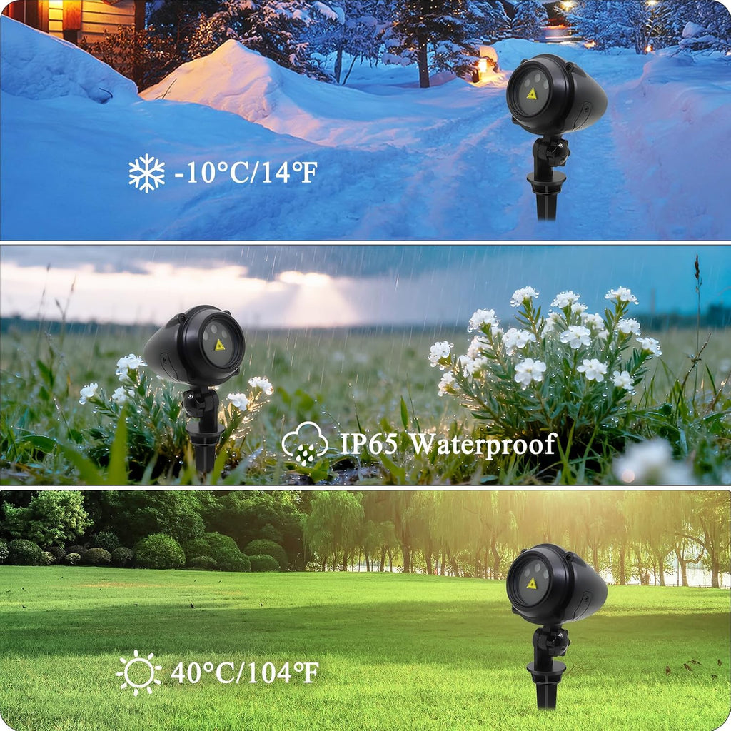 caiyue outdoor christmas projector, three color rgb waterproof, close-up detail