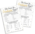 DISTINCTIVS Who Knows The Graduate Best Graduation Game, 25 Count | 5" x 7" Cards, Class of 2026 Grad Party Theme Idea Activity