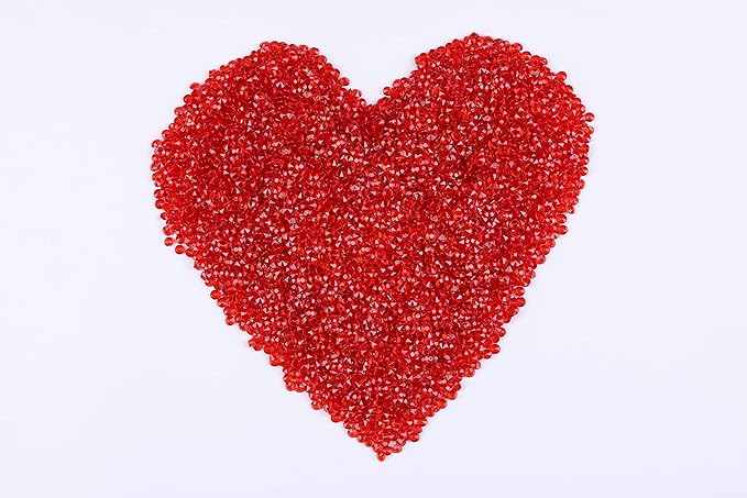 10000 pcs/Pack Wedding Table Scatter Confetti Crystals Acrylic Diamonds Vase Fillers 4.5 mm Rhinestones for Wedding, Bridal Shower, Vase Beads Decorations (Red)