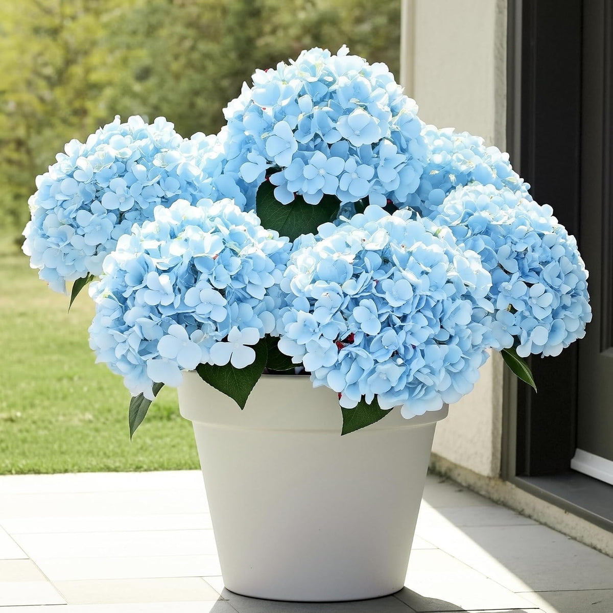 auihiay 6 bundles blue hydrangea artificial flowers for, main product view