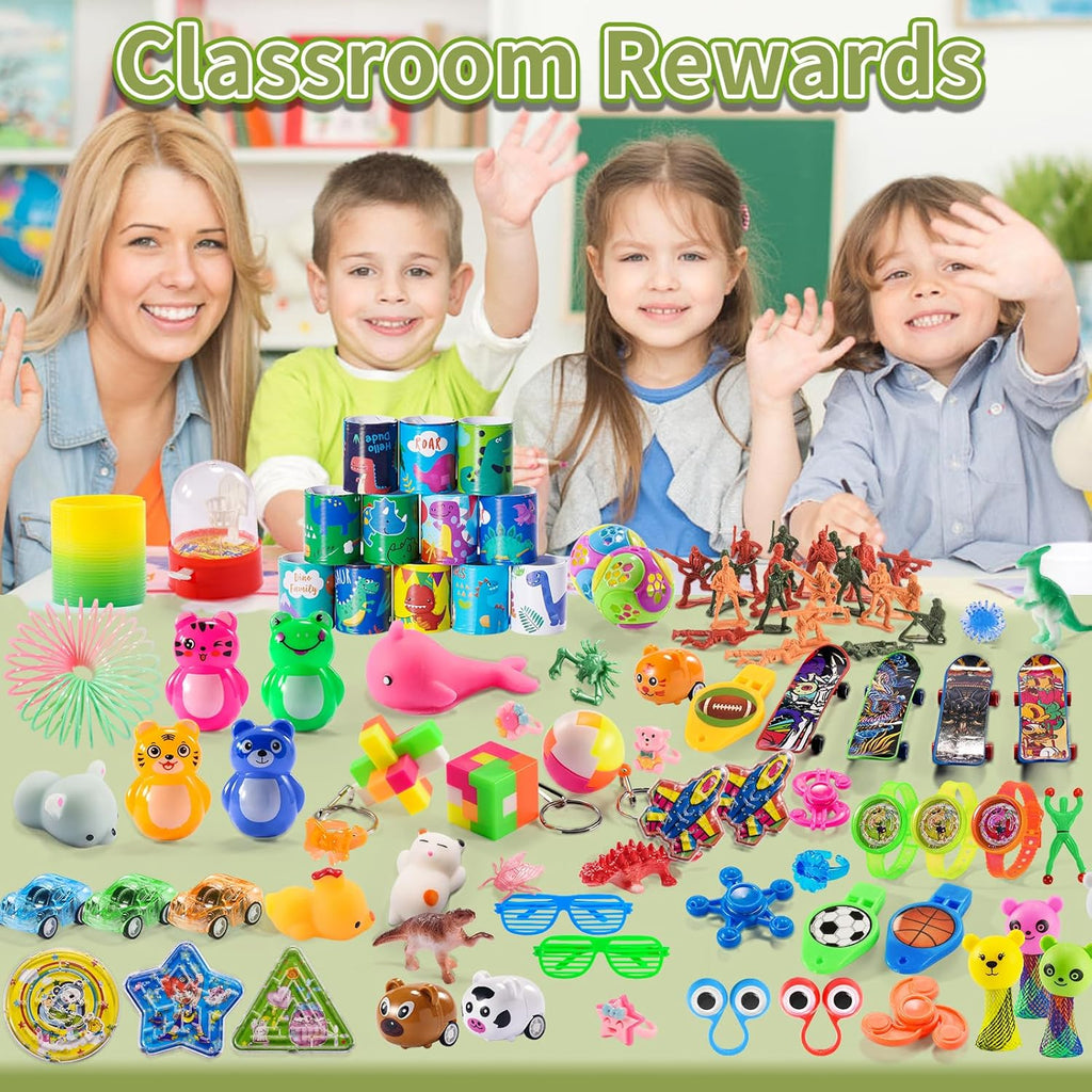 300 PCS Party Favor for Kids Goodie Bags Stuffers, Prize Box Toys for Kids Classroom Bulk, Small Fidget Toys Pinata Egg Fillers, Treasure Chest for Students Rewards, Carnival Prizes, Birthday Gifts