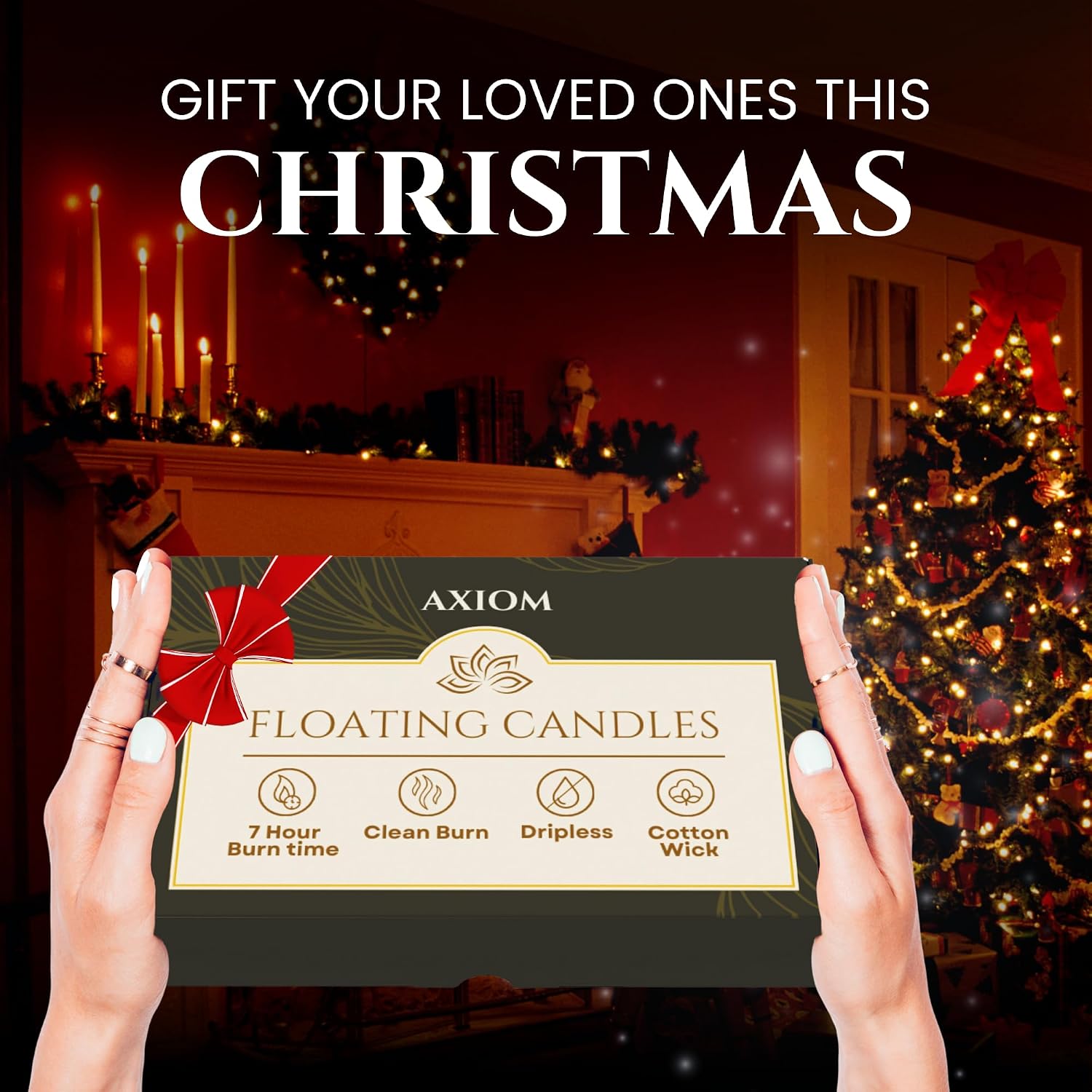 Pack of 24 - Floating Candles 2 Inch for Centerpieces - 4+Hours Paraffin Wax Cotton Wick | Dripless & Smokeless for Home Decor, Wedding Decorations, Valentine Decors, Birthday Dinners, Celebrations