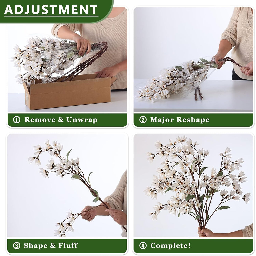 yxzzwl 4pcs 36" fake magnolia champaca silk flower showing dimensions