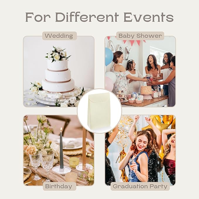 Boxes Craftory Pack of 20 Party Favor Boxes (4.52 x 2.16 x 7 inch) - Ideal for Wedding, Christmas Gift, and Bridal Shower - Light Ivory White Silk