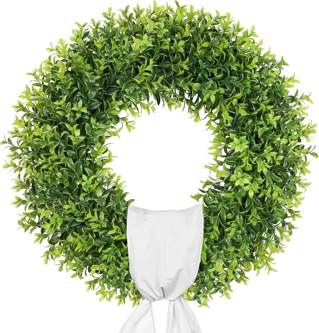 24 inch large boxwood wreath spring summer green, main product view